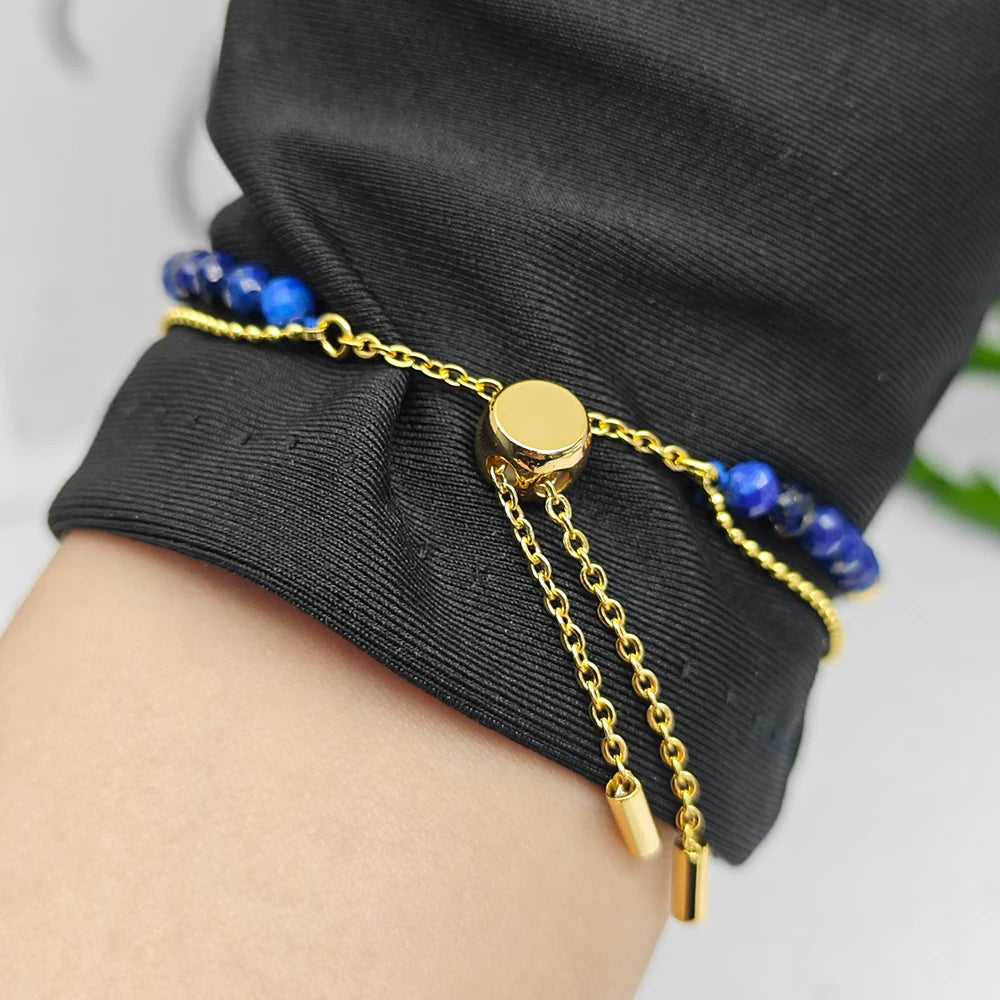 Personalized Photo Projection Bracelet Colorful Natural Crystal Stone Beads