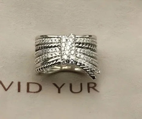 2025 Retro Spiral Colored Crystal Ring