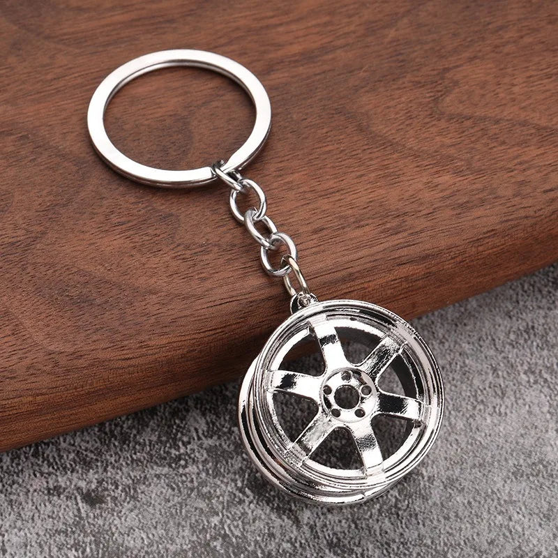 Turbo Brake Disc Car Keychain – Creative Metal Hub Key Ring for Car Lovers