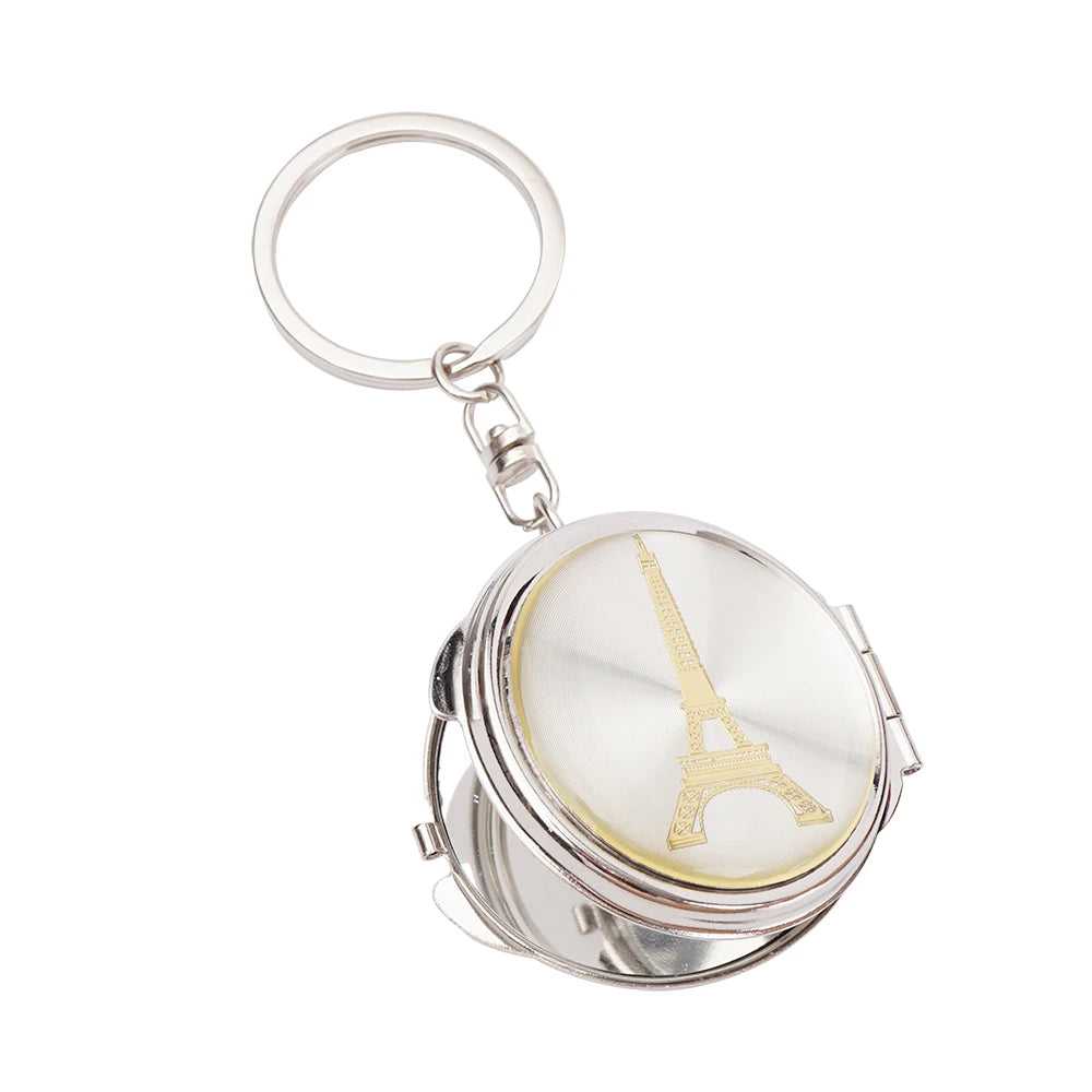 12Pcs Quinceañera Themed Compact Mirror Keychain Set
