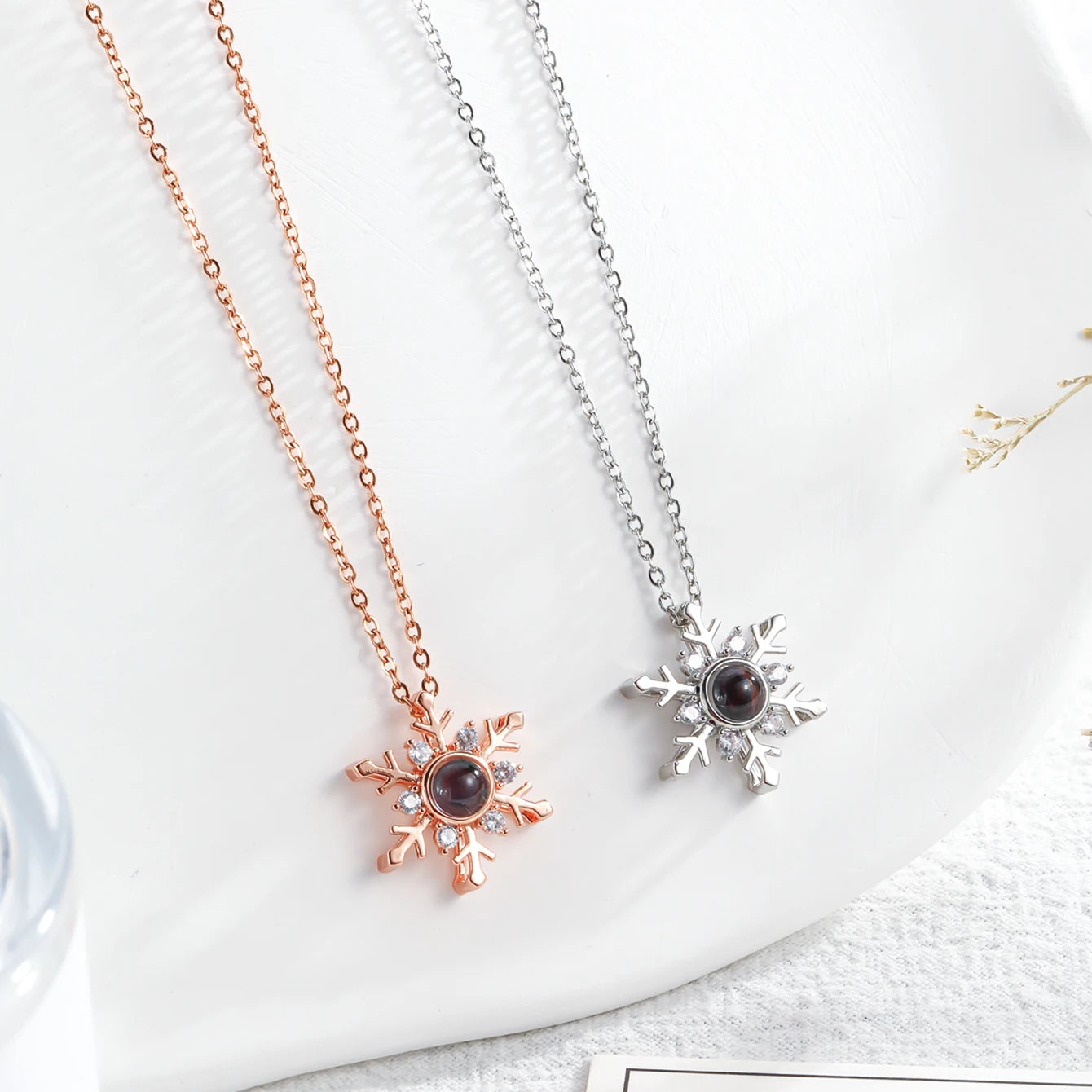 Custom Snowflake Projection Necklace