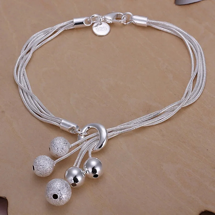 Fine 925 Sterling Silver Solid Chain Bracelet