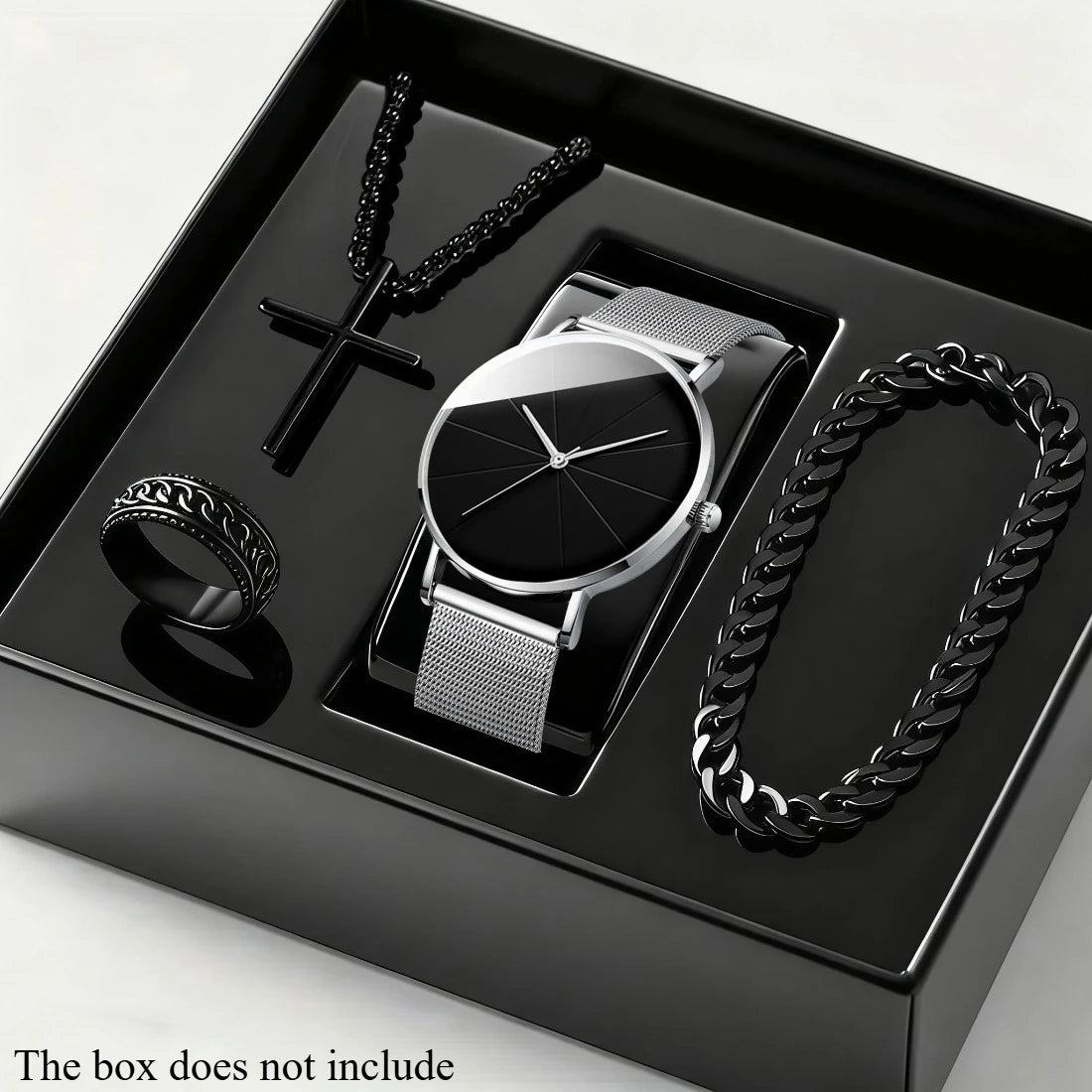 4-Piece Men’s Quartz Watch & Bracelet Set