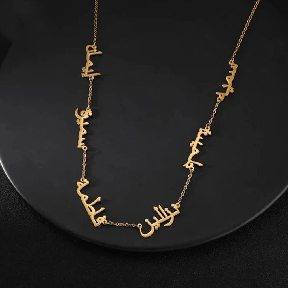 Lemegeton Custom Multiple Name Necklace – Personalized Stainless Steel Family Jewelry