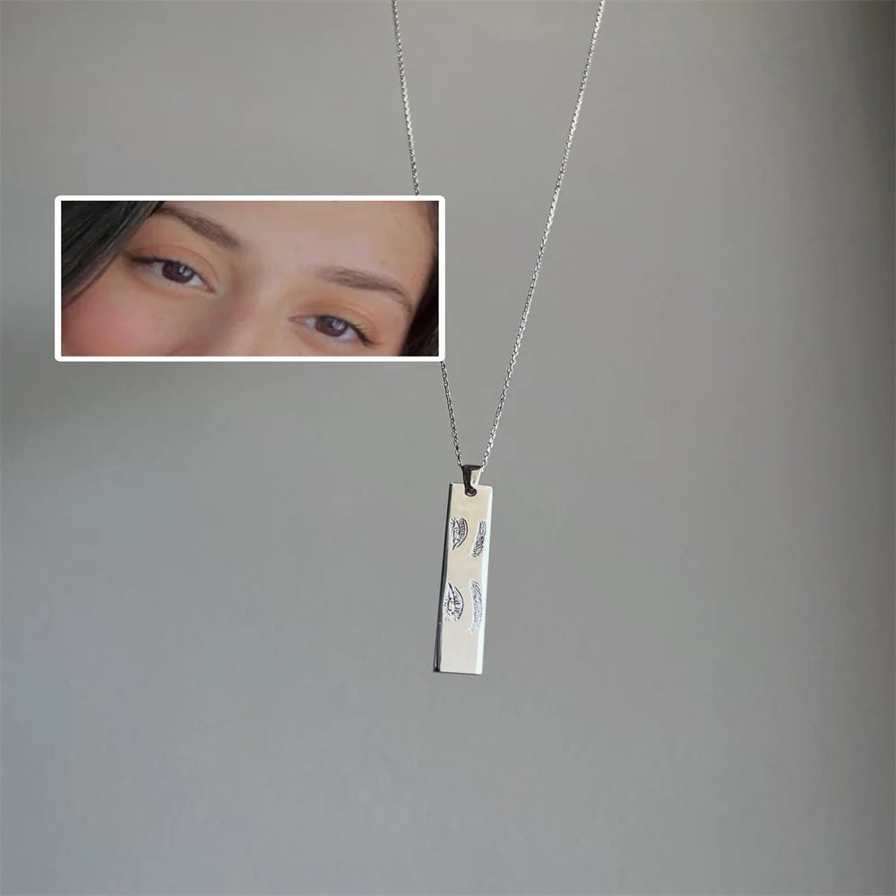 Personalized Eyes Engraved Necklace