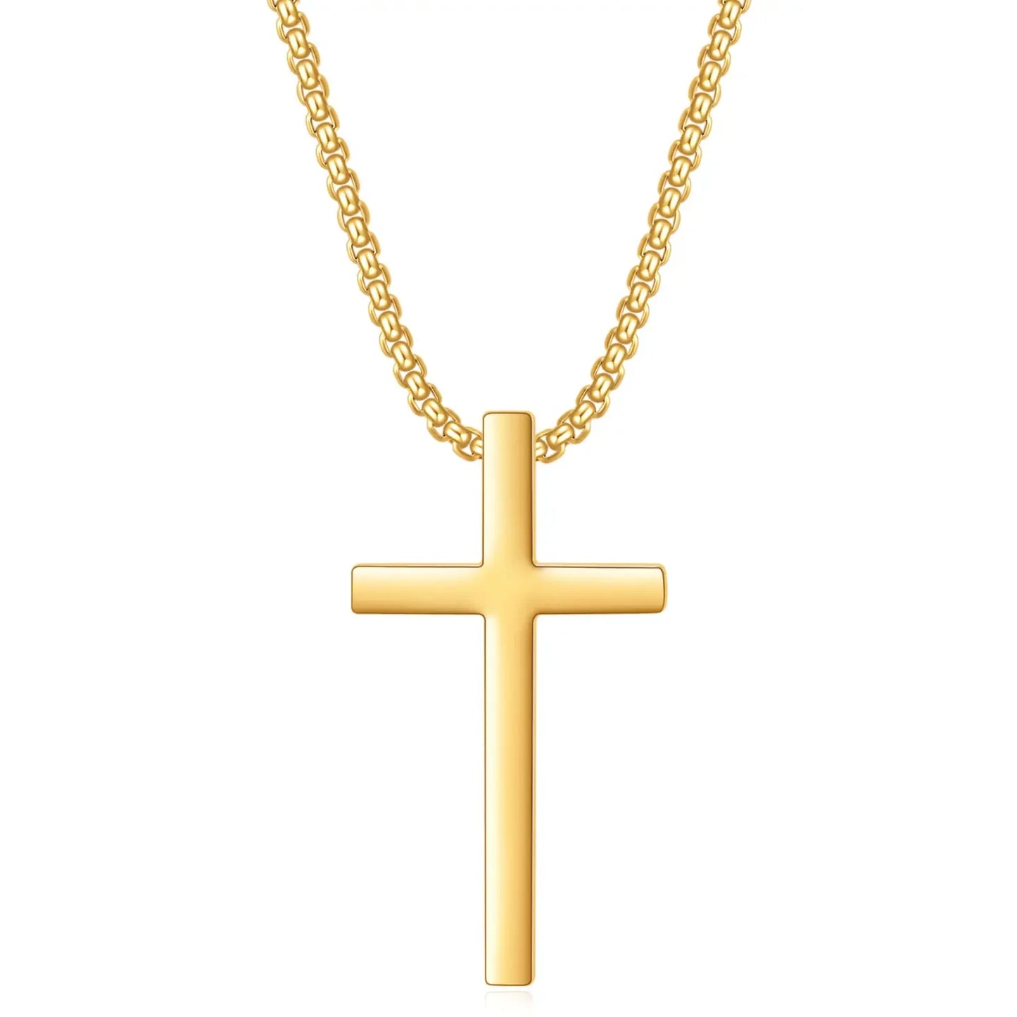 Waterproof Stainless Steel Cross Necklace for Men and Women