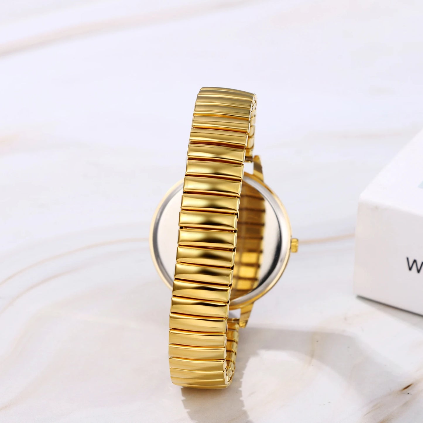 Elastic Stainless Steel Women’s Waterproof Watch with Luminous Hands