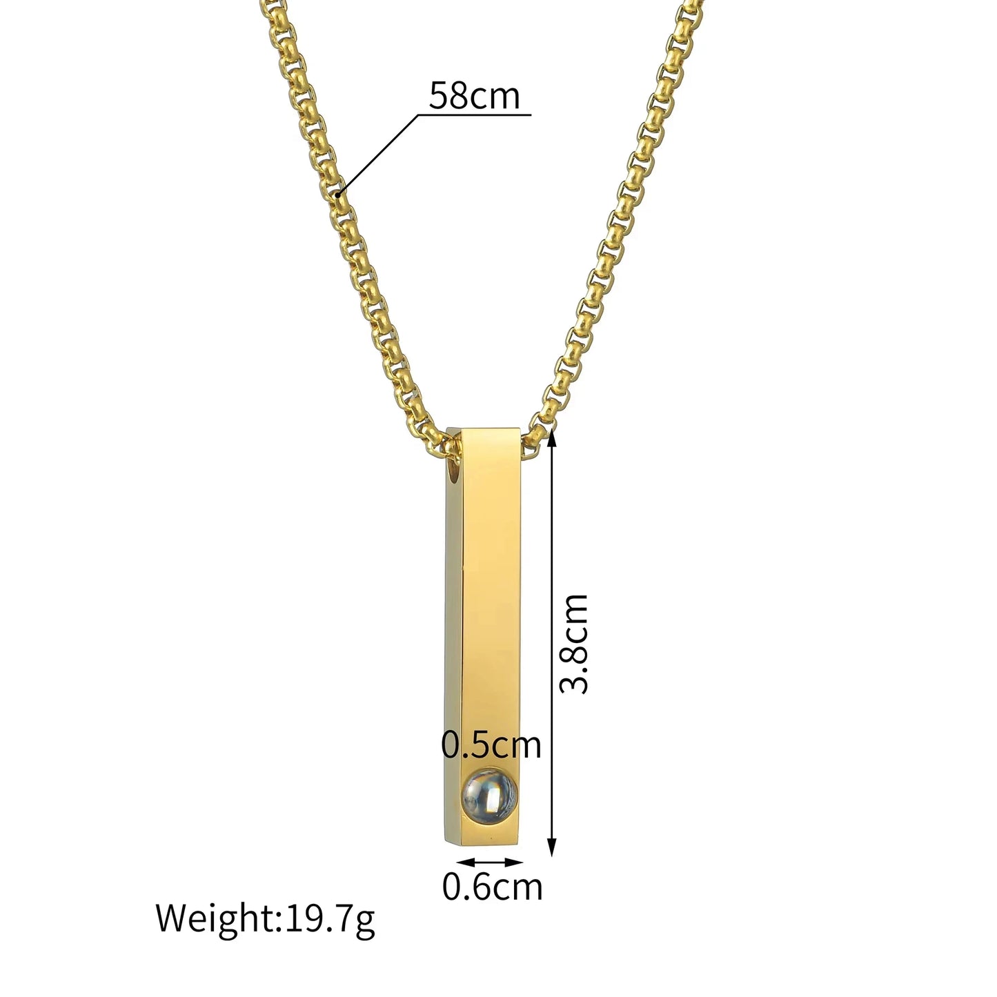 Custom Pet Paw Photo Projection Necklace