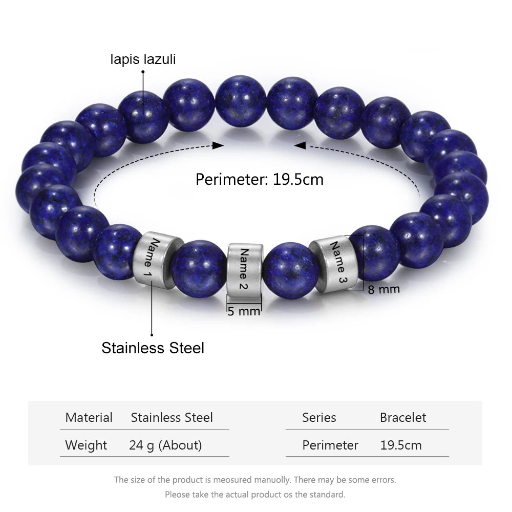 Personalized Stainless Steel Beaded Chain Name