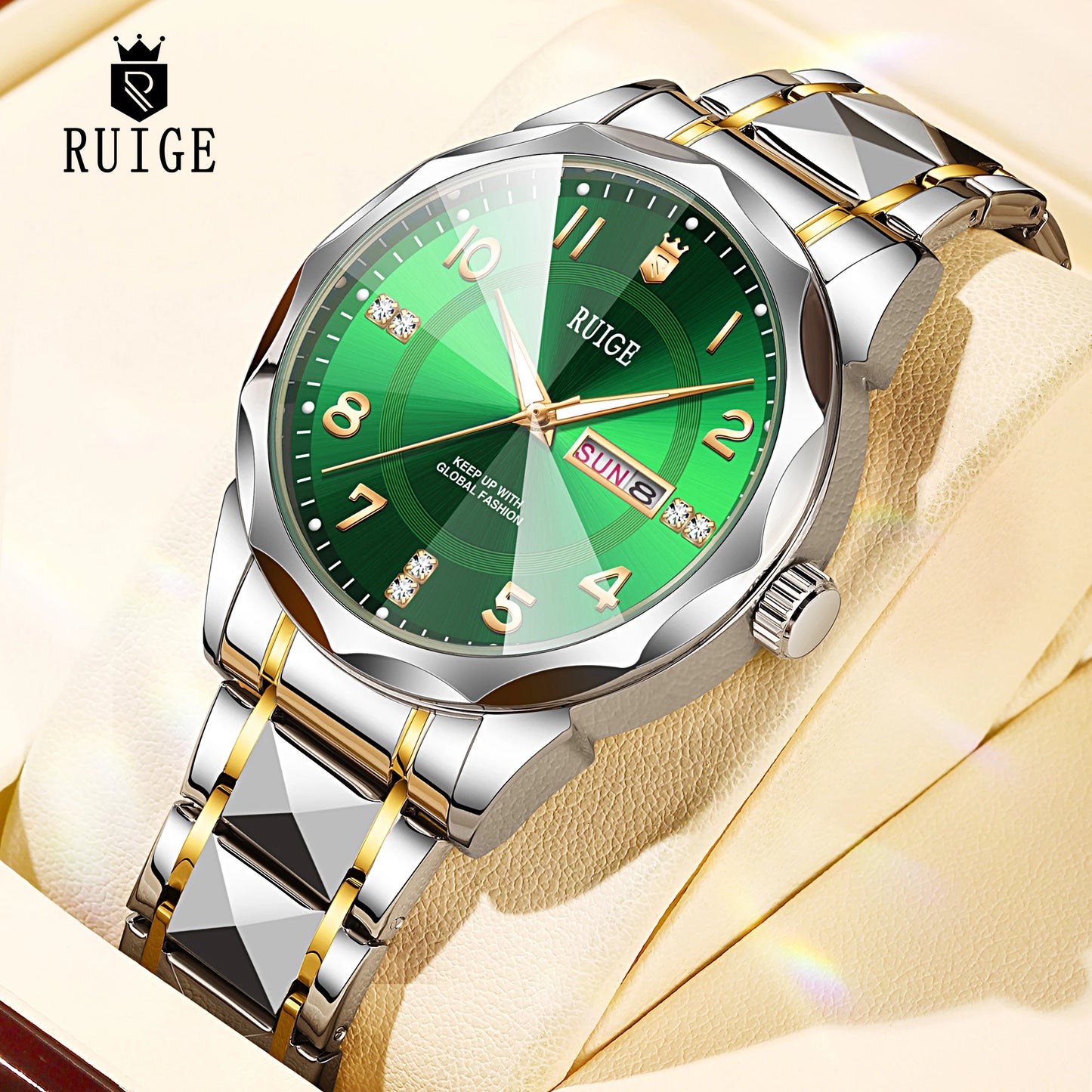 RUIGE Sunday Calendar Quartz Watch
