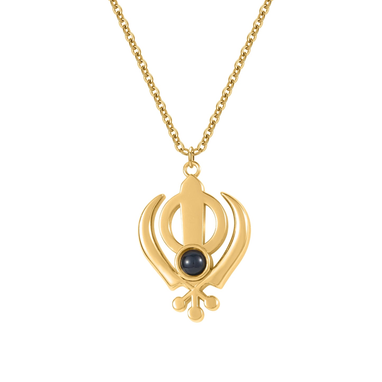 Personalized Projection Necklace Custom Sikhism Symbol