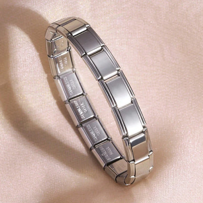 Italian Charm Stainless Steel Elastic Modular Bracelet