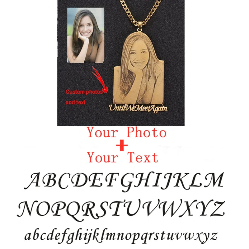 Engraved Personalized Stainless Steel Photo Necklace