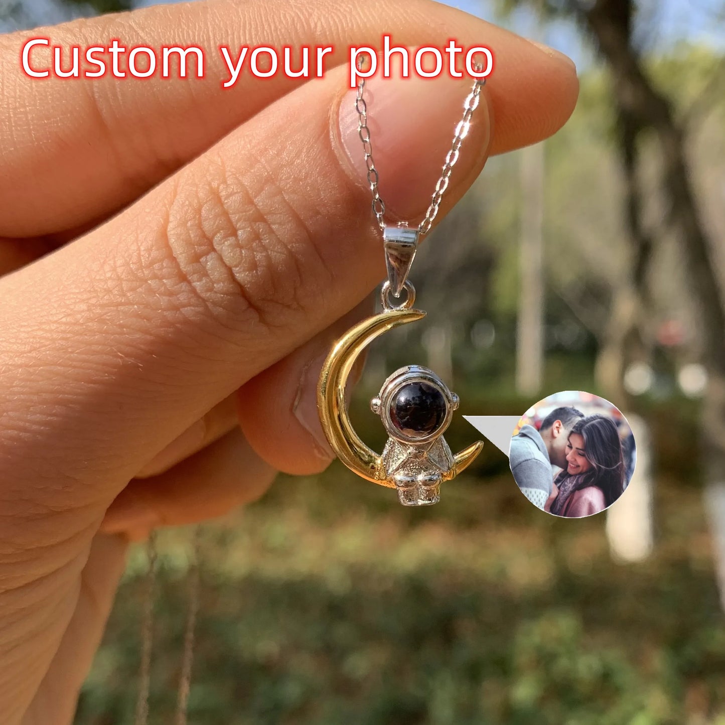 Custom Heart Projection Necklace – Personalized Photo Memory Gift
