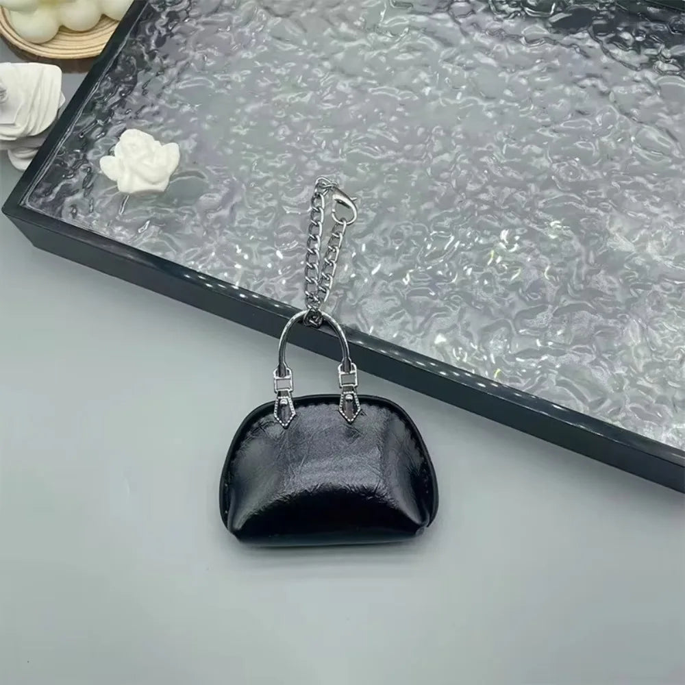 Mini PU Leather Handbag Keychain Pendant
