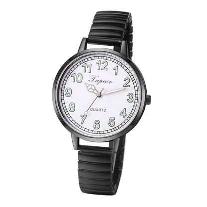 Elastic Stainless Steel Women’s Waterproof Watch with Luminous Hands