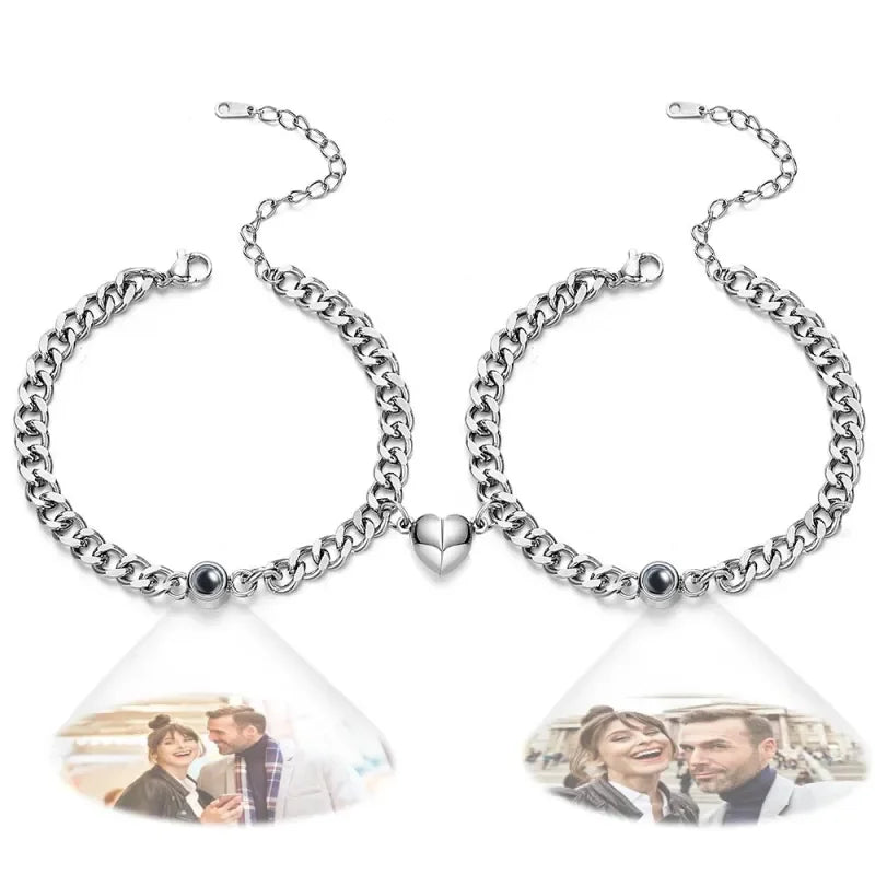 Personalized Photo Projection Couple Bracelet Set (2PCS)