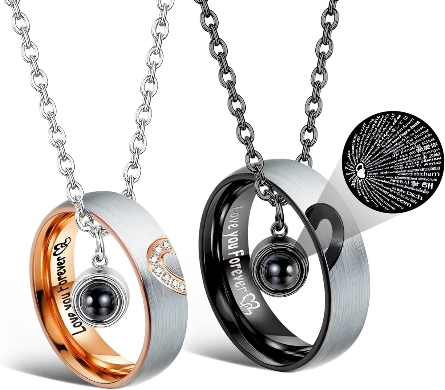 Matching Couples Pendant Necklace Set