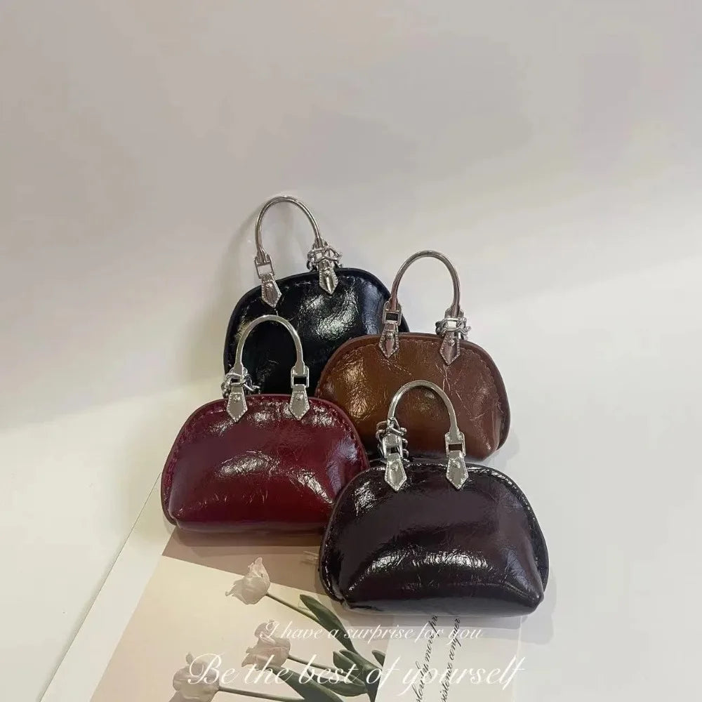Mini PU Leather Handbag Keychain Pendant