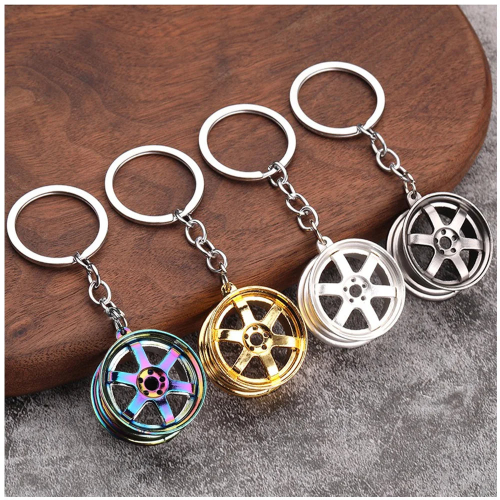Turbo Brake Disc Car Keychain – Creative Metal Hub Key Ring for Car Lovers