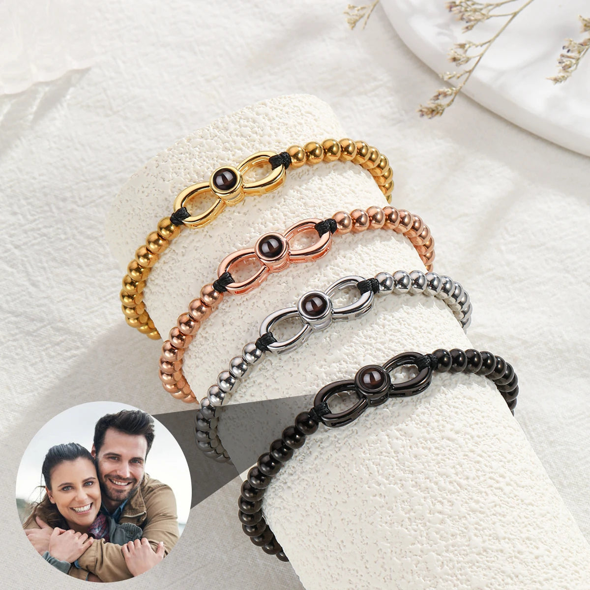 New Infinity Memory Photo Projection Bracelet – Custom Picture Keepsake for Loved Ones