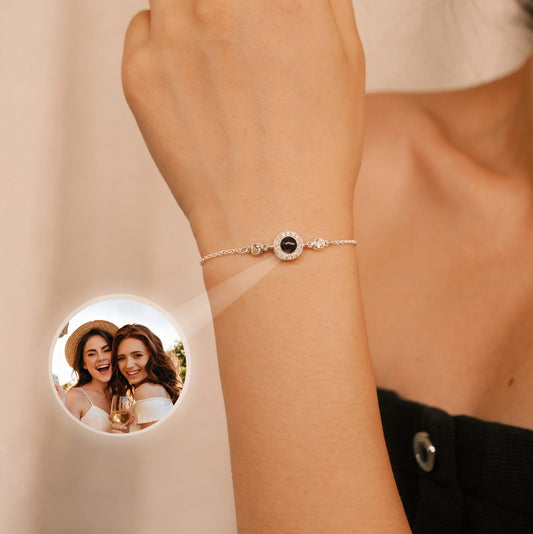 Custom Photo Projection Bracelet Zircon Pendant Bubble Memorial