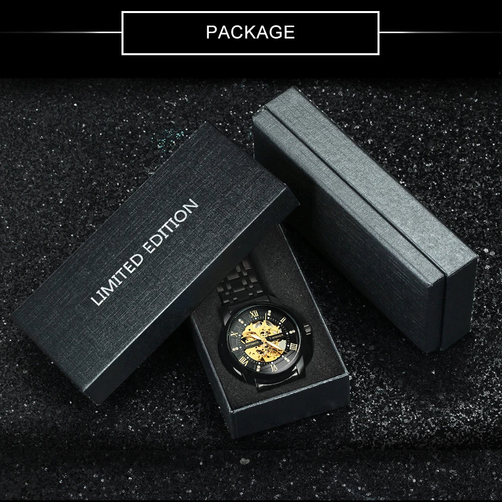 Watch for Men with Luminous Hands and Stainless Steel Strap