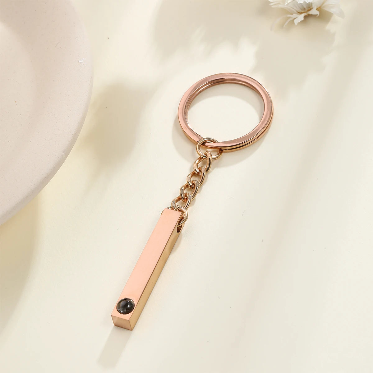 Customizable Photo Projection Keychain Dog Paw Pendant