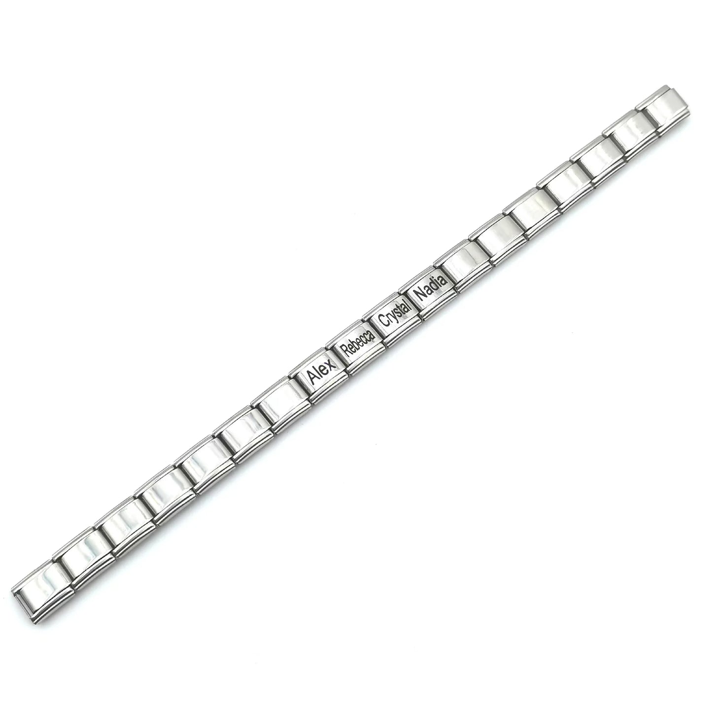 Engraved Name Bracelet With 18 Link Italian Charm Bracelet