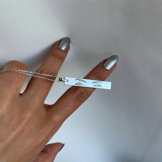 Personalized Eyes Engraved Necklace