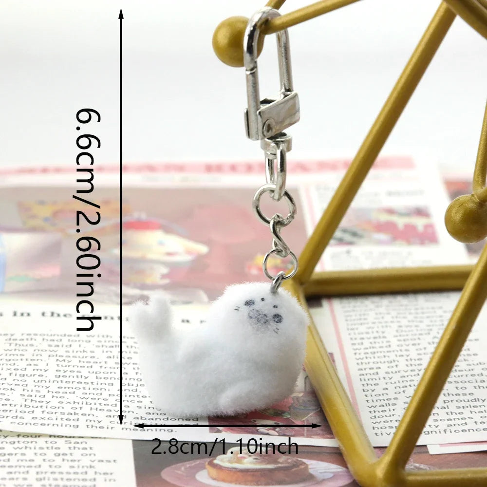 Keychain with a measurement label on a blurred background