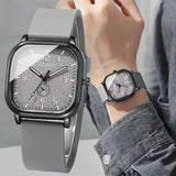 Fashion Square Silicone Strap Quartz Watch