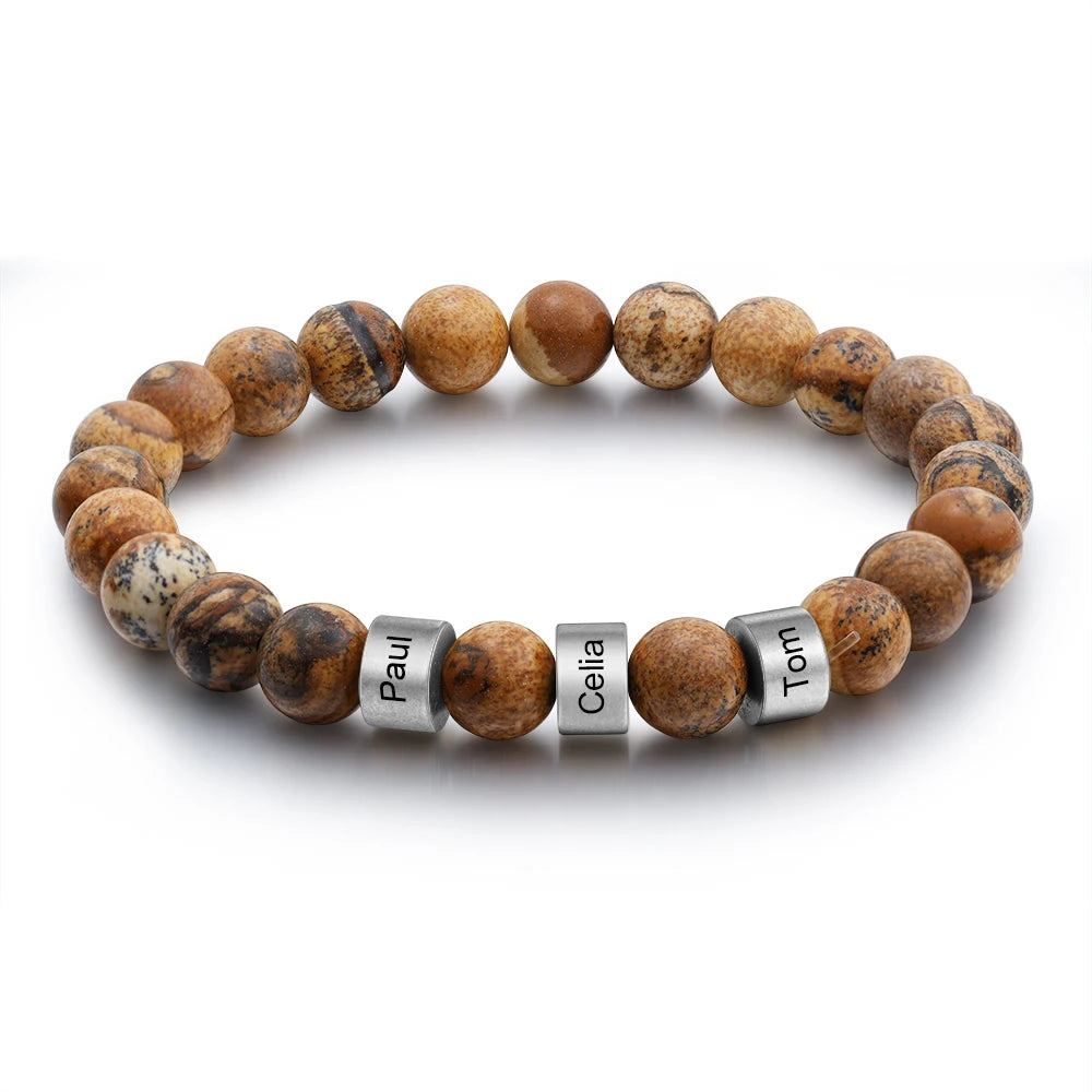 Personalized Stainless Steel Beaded Chain Name