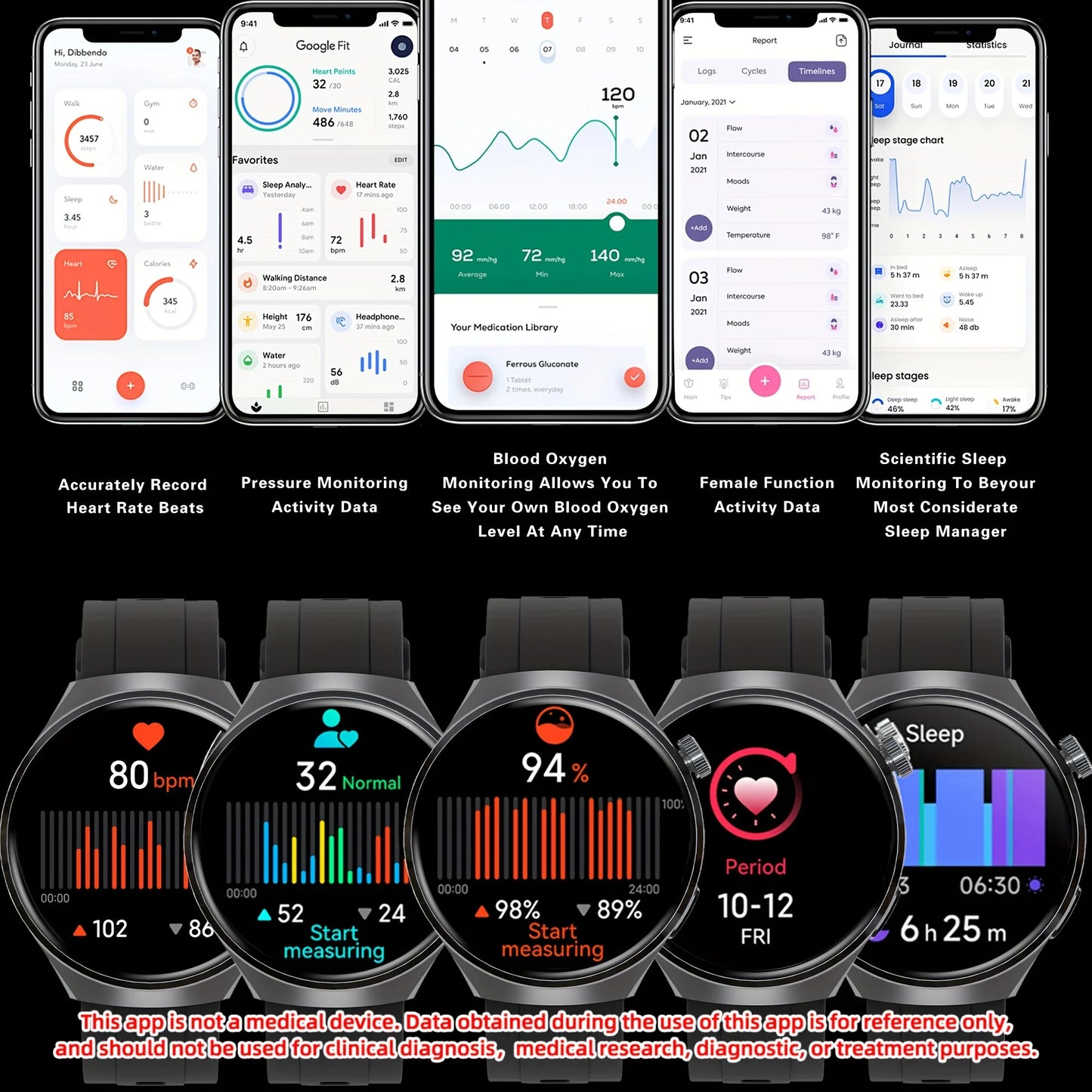 Men’s Smartwatch with Heart Rate & Blood Oxygen Monitor