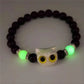 Fashion Luminous Beads Couple Bracelets with Glow-In-The-Dark Cat Charm