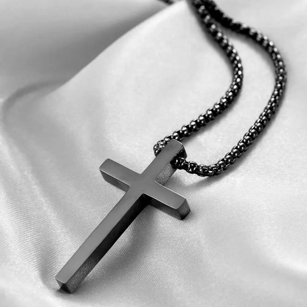 Waterproof Stainless Steel Cross Necklace for Men and Women