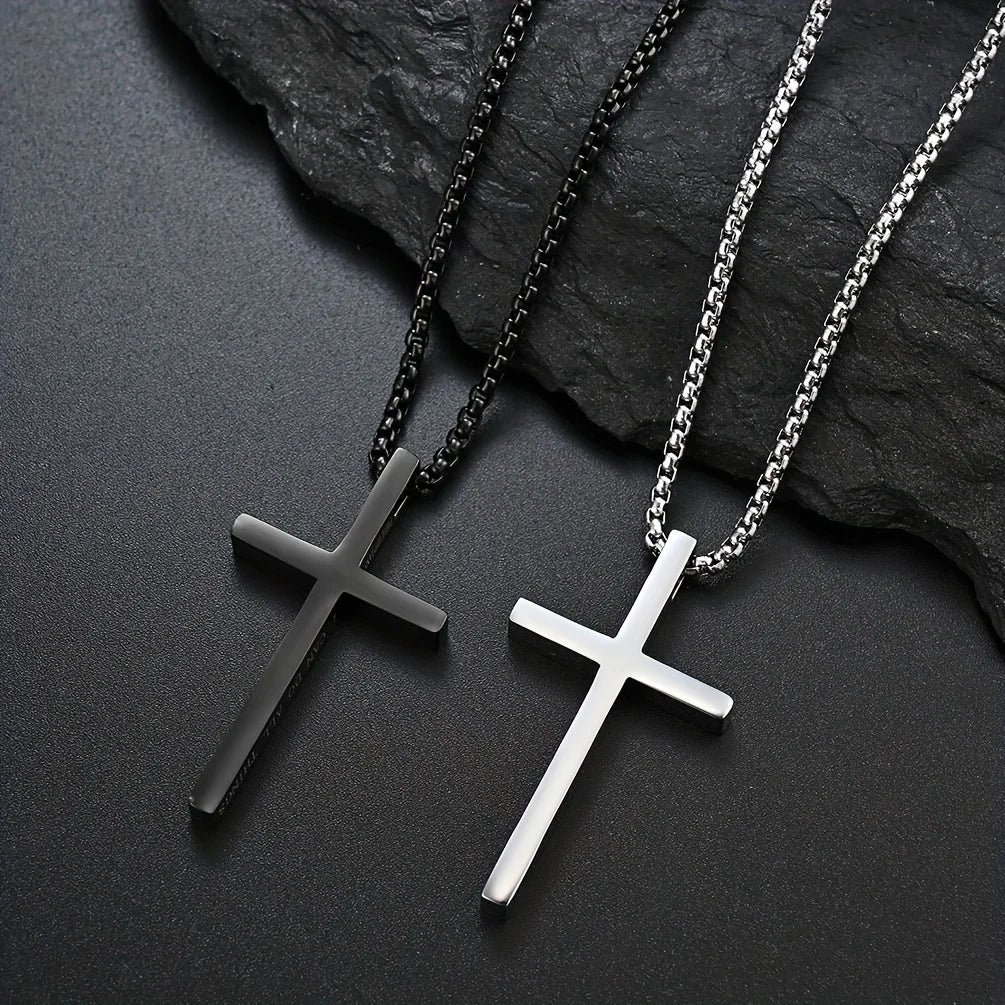 3-Piece Titanium Cross Jewelry Set
