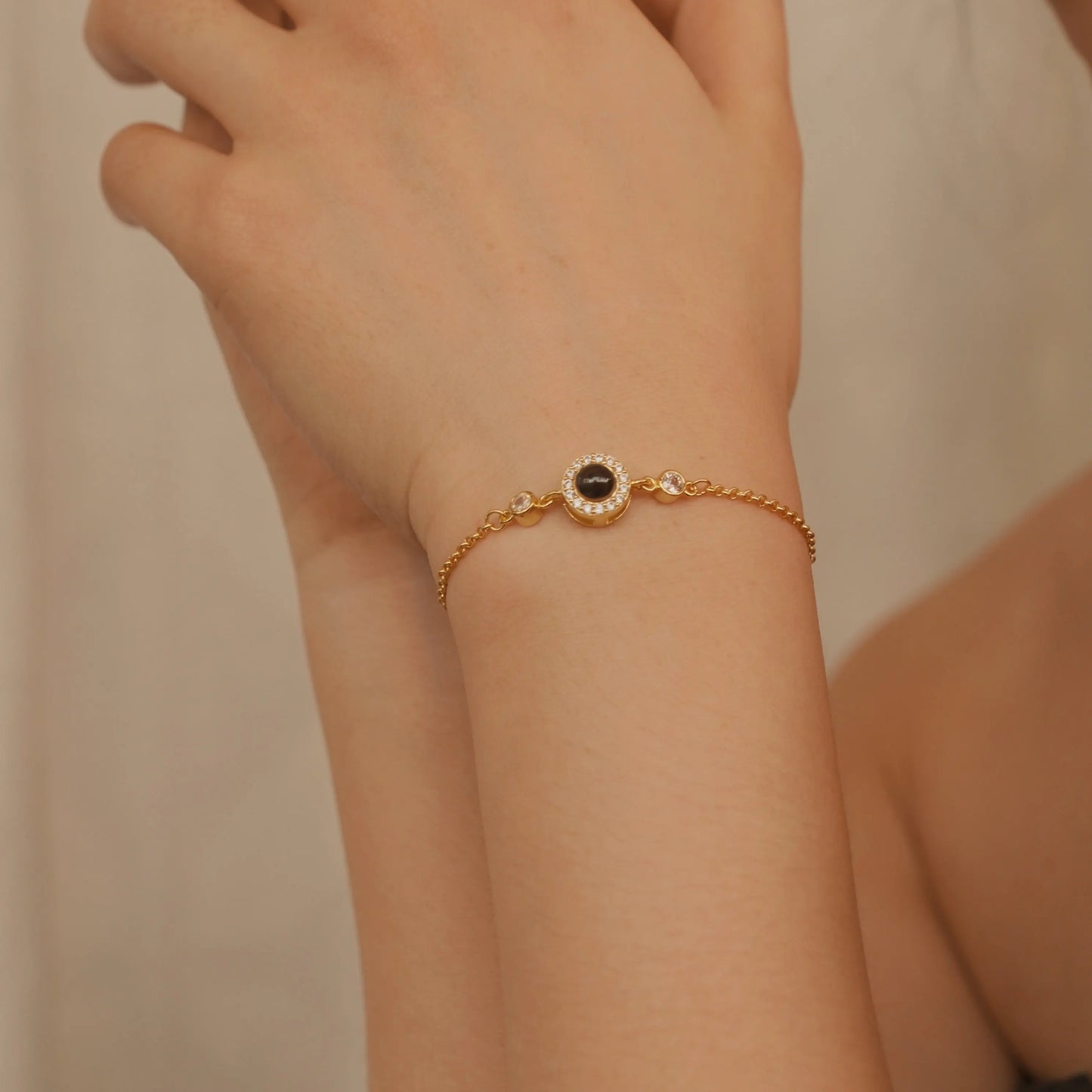 Custom Photo Projection Bracelet Zircon Pendant Bubble Memorial