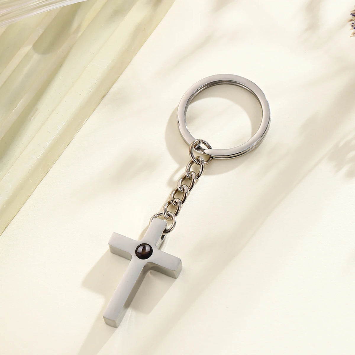 Customizable Photo Projection Keychain Dog Paw Pendant