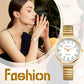 Elastic Stainless Steel Women’s Waterproof Watch with Luminous Hands