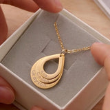 Water Drop Pendant Personalized Engrave 4 Names