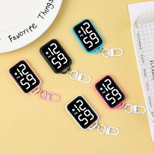 LED Digital Keychain Pocket Watch