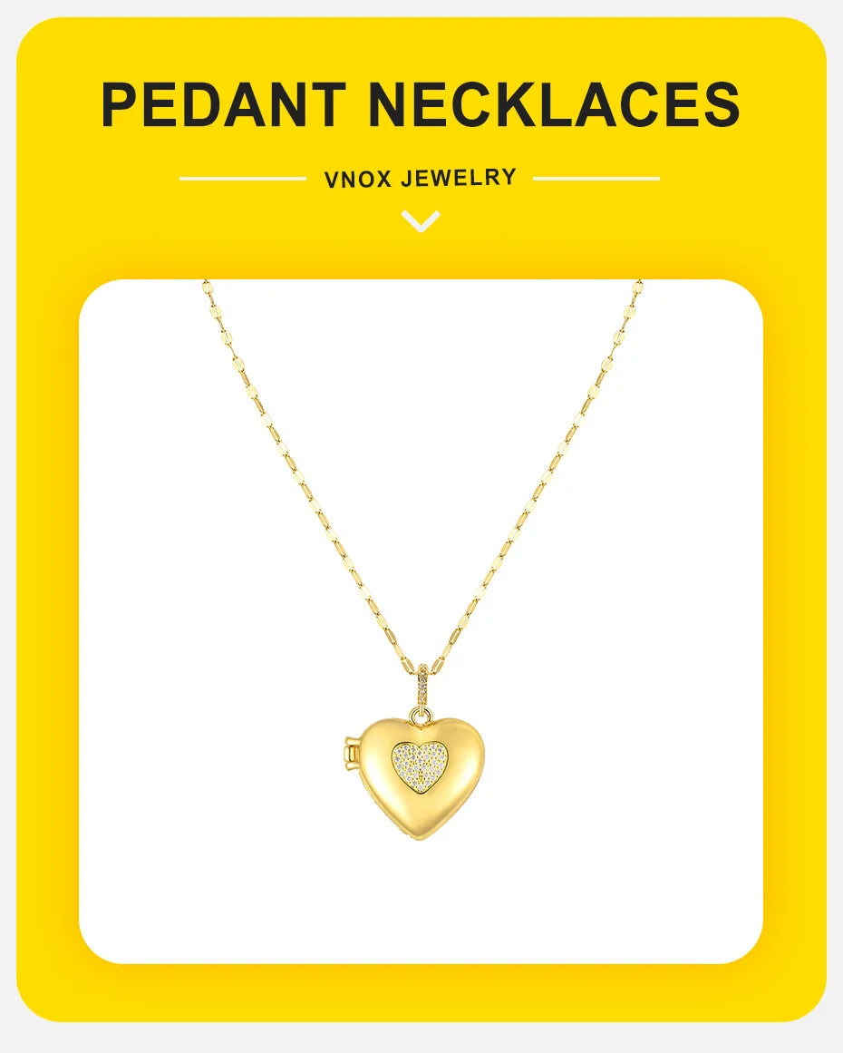 Stainless Steel Chain Heart Picture Custom Pendent Necklace