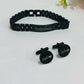 Custom Stainless Steel Name Bangle & Cufflinks Set