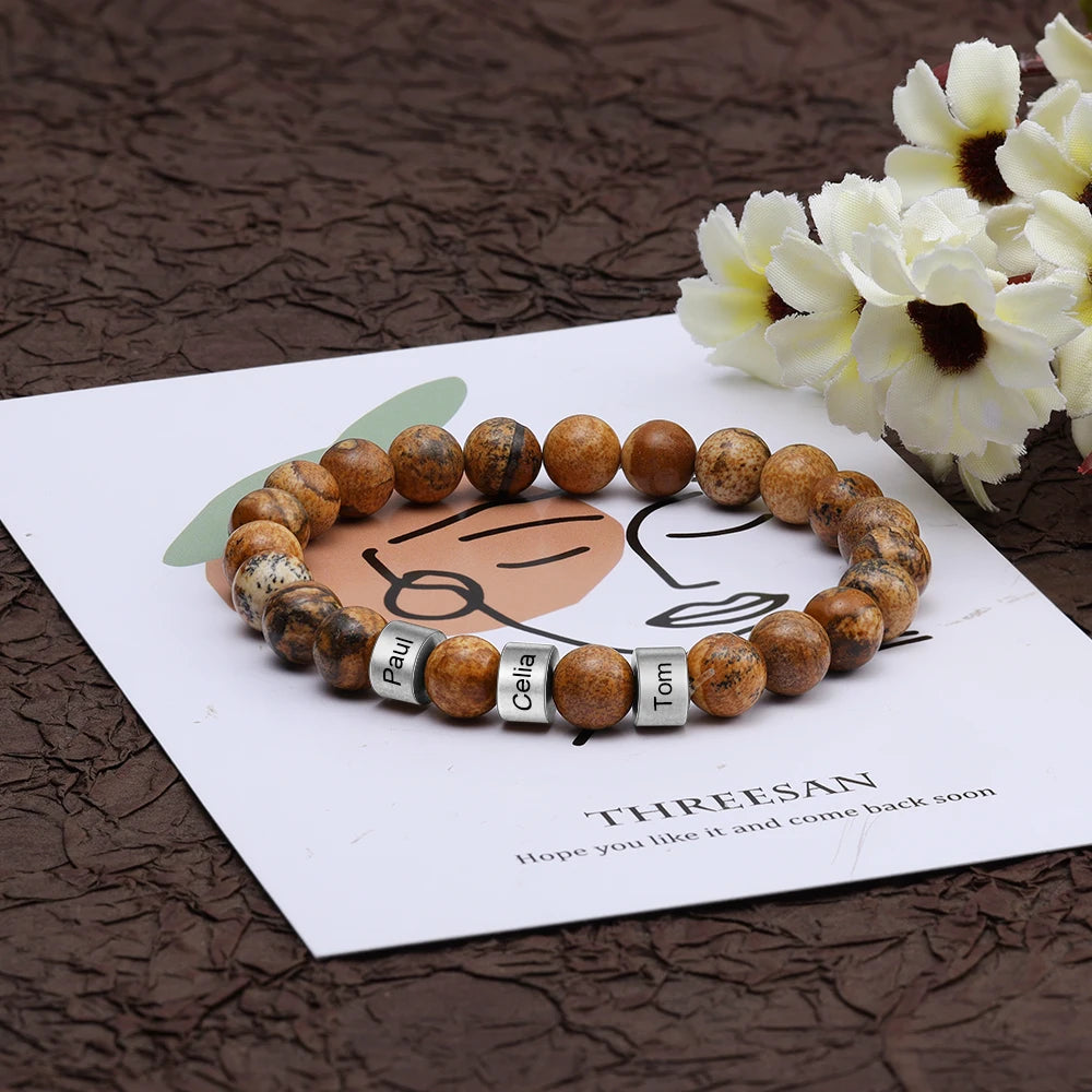 Personalized Stainless Steel Beaded Chain Name