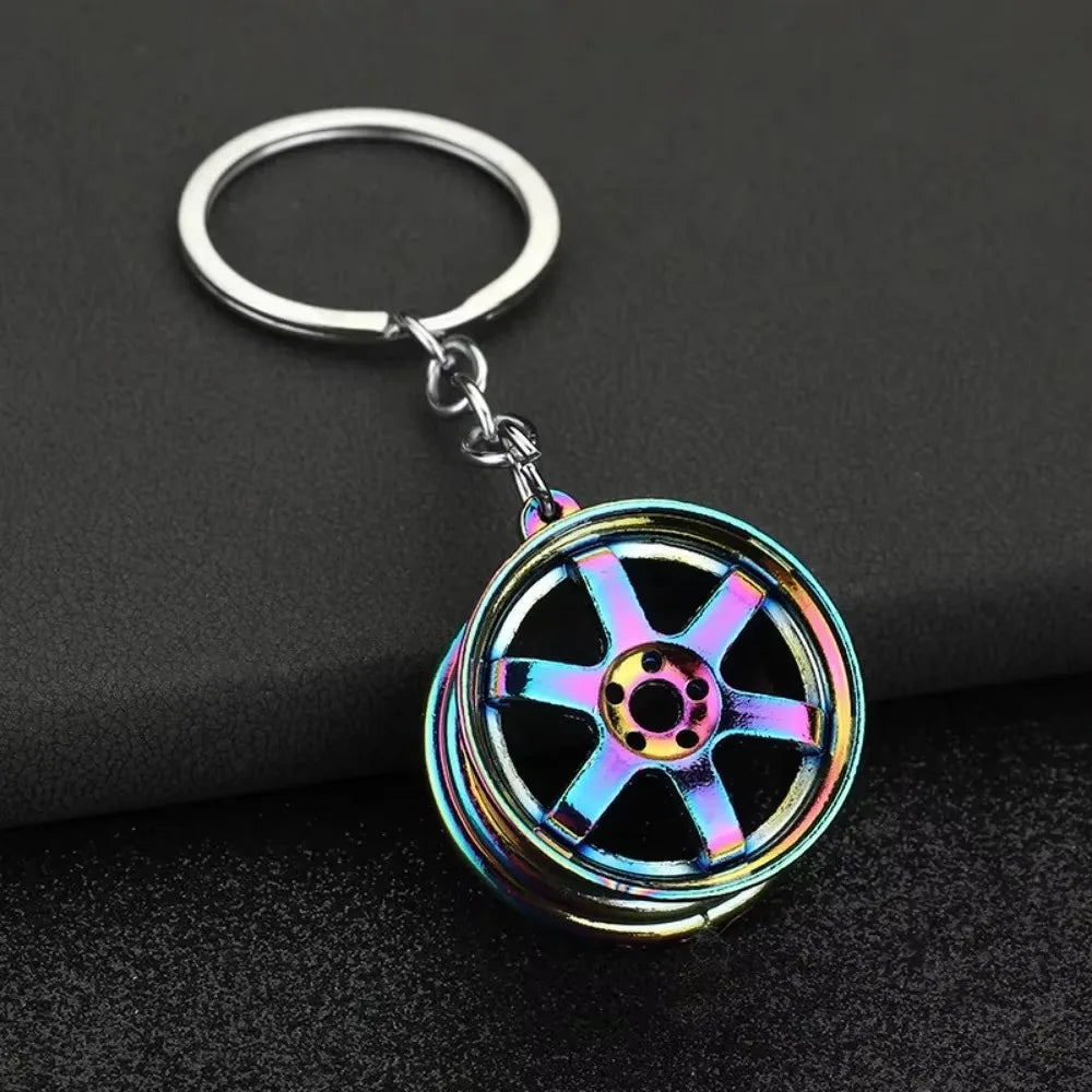 Turbo Brake Disc Car Keychain – Creative Metal Hub Key Ring for Car Lovers