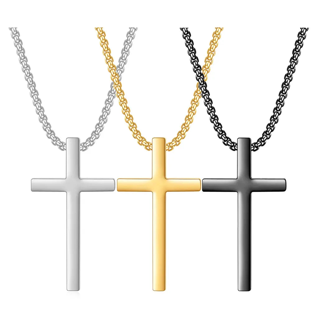 Waterproof Stainless Steel Cross Necklace for Men and Women