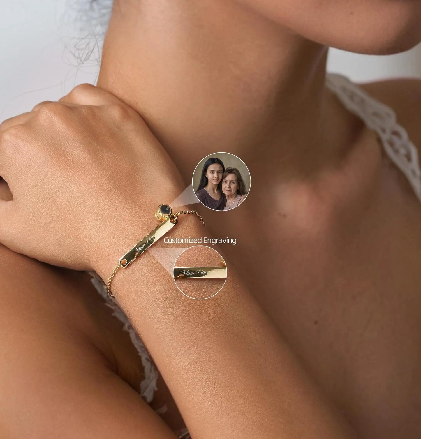 Personalized Projection Bracelet with Name & Photo