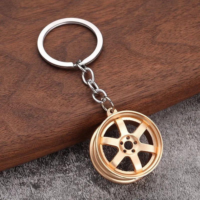 Turbo Brake Disc Car Keychain – Creative Metal Hub Key Ring for Car Lovers