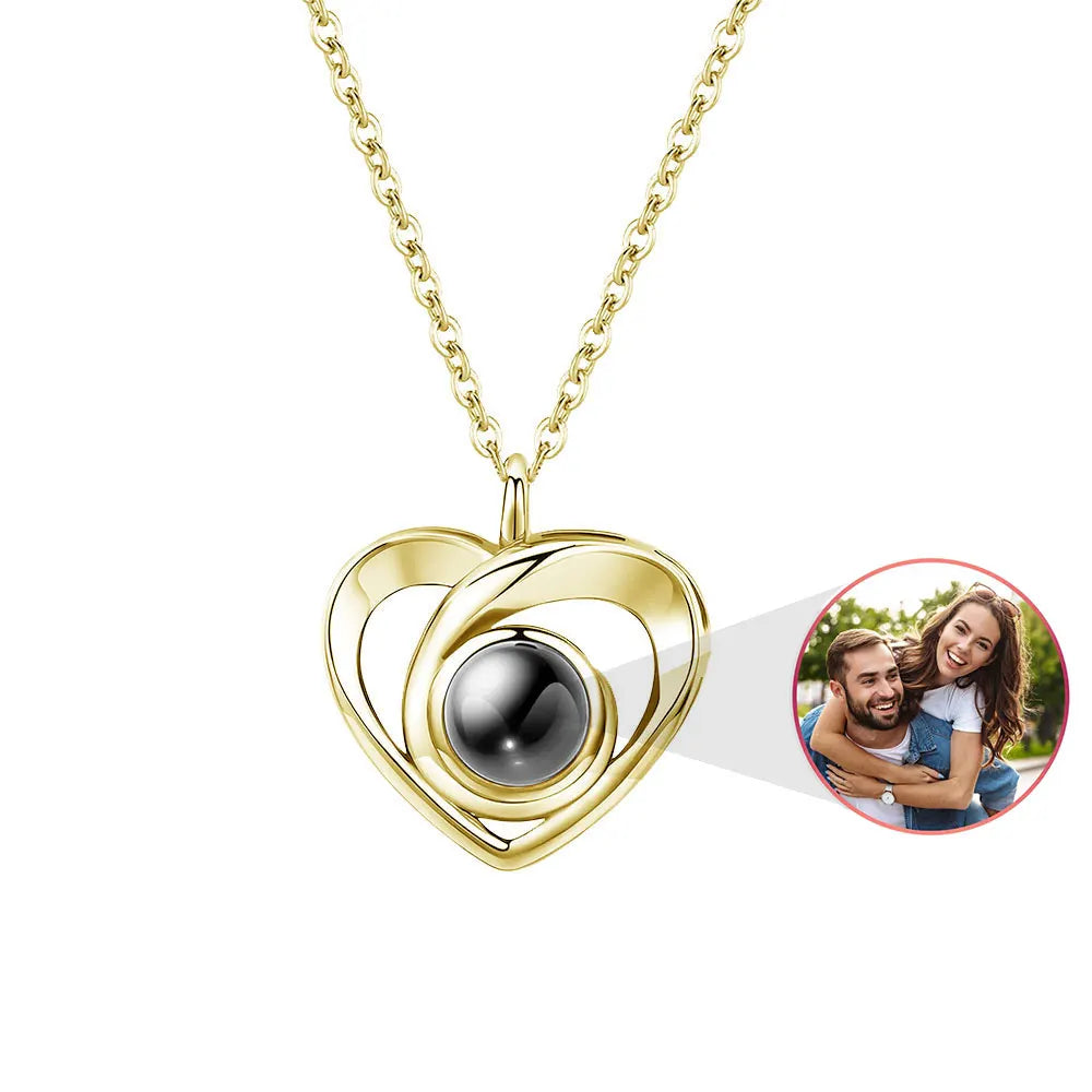 Custom Pet Paw Photo Projection Necklace